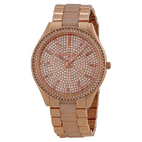 Michael Kors Slim Runway Silver Crystal Pave Dial 